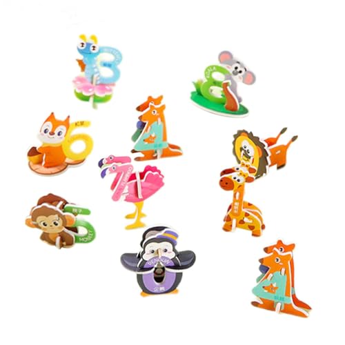 perfk 10-teiliges buntes Puzzle für Feinmotorik, Montessori-Spielzeug, passende Form, als Geburtstagsgeschenk für Kinder im Alter von 3 bis 5 Jahren, Nummer von perfk