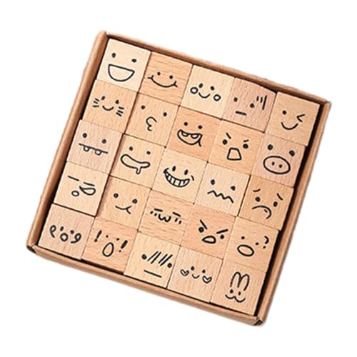perfk 25-teiliges Mini-Stempel-Holzstempel-DIY-Projekt, handgefertigtes Kunsthandwerk, Holzstempel, Tagebuch-Stempel-Set für glückliche, Emoji perfk 25-teiliges Mini-Stempel-Holzstempel-DIY-Projekt, handgefertigtes Kunsthandwerk, Holzstempel, Tagebuch-Stempel-Set für glückliche, Emoji von perfk