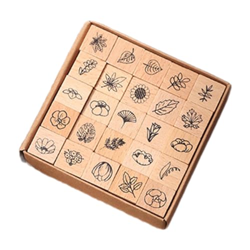 perfk 25-teiliges Mini-Stempel-Holzstempel-DIY-Projekt, handgefertigtes Kunsthandwerk, Holzstempel, Tagebuch-Stempel-Set für glückliche, Pflanzen perfk 25-teiliges Mini-Stempel-Holzstempel-DIY-Projekt, handgefertigtes Kunsthandwerk, Holzstempel, Tagebuch-Stempel-Set für glückliche, Pflanzen von perfk
