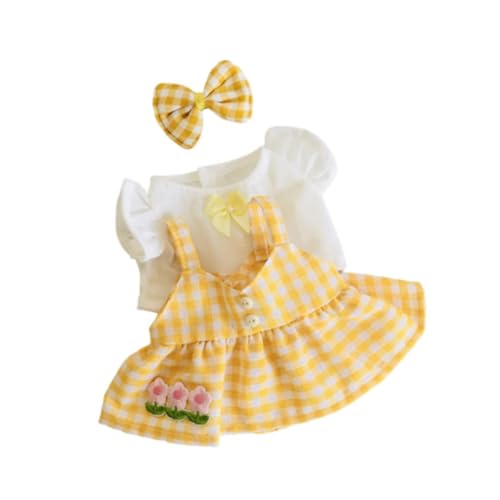 perfk 3-teiliges Puppenkleid, süße Puppenkleidung, bequemes Puppen-Umkleidespiel für 20 cm große Anhängerpuppen, Mädchen-Geschenk, Partygeschenk, Gelb perfk 3-teiliges Puppenkleid, süße Puppenkleidung, bequemes Puppen-Umkleidespiel für 20 cm große Anhängerpuppen, Mädchen-Geschenk, Partygeschenk, Gelb von perfk