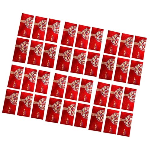 perfk 36 Stück rote Umschläge für chinesisches Mondjahr, rote Taschen, Mode, Frühlingsfest, Glücksgeld-Umschläge, rote Pakete für Hochzeit, Style B von perfk