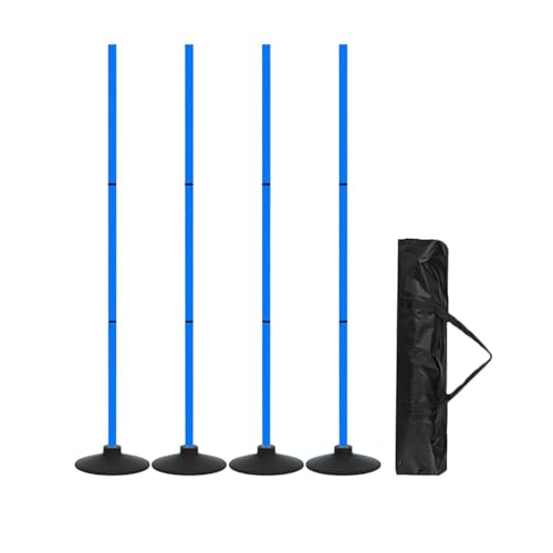 perfk 4 stück Agility Training Pole Fußball Agility Pole mit Basis Fußball Training Sticks für Basketball Team Spiele Geschwindigkeit, Blau perfk 4 stück Agility Training Pole Fußball Agility Pole mit Basis Fußball Training Sticks für Basketball Team Spiele Geschwindigkeit, Blau von perfk