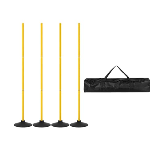 perfk 4 stück Agility Training Pole Fußball Agility Pole mit Basis Fußball Training Sticks für Basketball Team Spiele Geschwindigkeit, Gelb perfk 4 stück Agility Training Pole Fußball Agility Pole mit Basis Fußball Training Sticks für Basketball Team Spiele Geschwindigkeit, Gelb von perfk