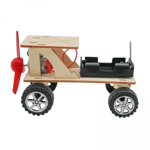 perfk 4X Windkraft Auto Aus Holz, DIY Kits, Wissenschaftliches Experiment, Lernspielzeug, Puzzles, Pädagogisches Modellspielzeug für Lehrmittel, Alter 8, 9, von perfk