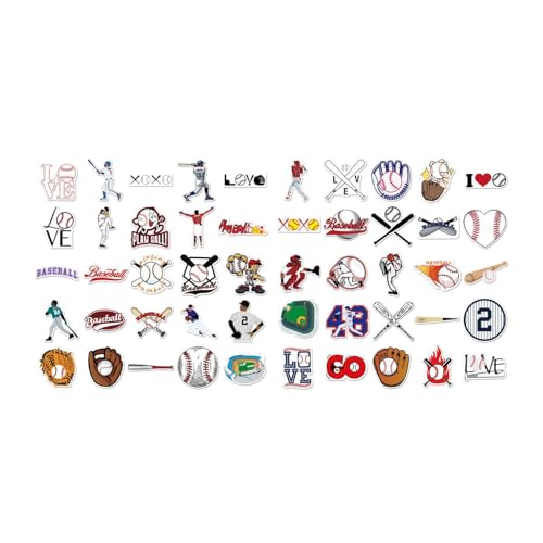 perfk 50x Baseball -Serie Aufkleber Sportaufkleber kreative Laptop -Dekoration Abnehmbar für Reisegepäck Kühlschrankmöbel perfk 50x Baseball -Serie Aufkleber Sportaufkleber kreative Laptop -Dekoration Abnehmbar für Reisegepäck Kühlschrankmöbel von perfk