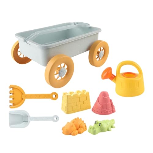 perfk 8 Stück Kinder-Strandspielzeug, Sandspielzeug, Kinder-Sandwagen, Montessori-Sandburg-Spielzeug für die frühe Bildung, Badespielzeug für Kinder von perfk