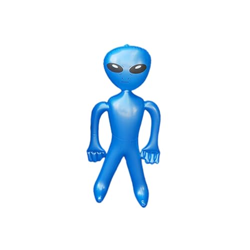 perfk Aufblasbare Alien-Requisiten, PVC-aufblasbare Puppe, Alien-Figuren, aufblasbares Spielzeug für Halloween, Bar, Weltraum-Themenparty, Geburtstag, Blau, S von perfk