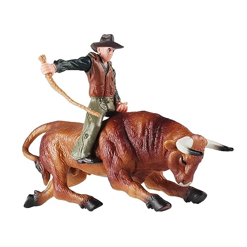 perfk Bauernhof-Kuh-Figur, Miniatur-Rinderreitfigur, Sammlerstück, realistische Bullenreiter-Figur für Dioramen, Wüste, Landschaftsgestaltung, Orange Bullenangriff perfk Bauernhof-Kuh-Figur, Miniatur-Rinderreitfigur, Sammlerstück, realistische Bullenreiter-Figur für Dioramen, Wüste, Landschaftsgestaltung, Orange Bullenangriff von perfk