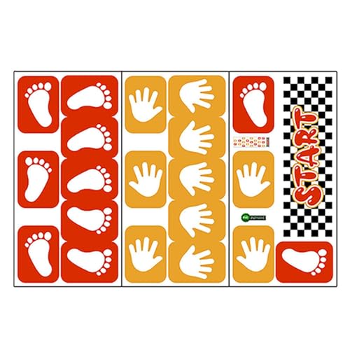 perfk Bodenaufkleber, Spielaufkleber, Geschenk, Wanddekoration, Bunte Handabdruck-Wandaufkleber, PVC-Tapete für, Schulflur von perfk