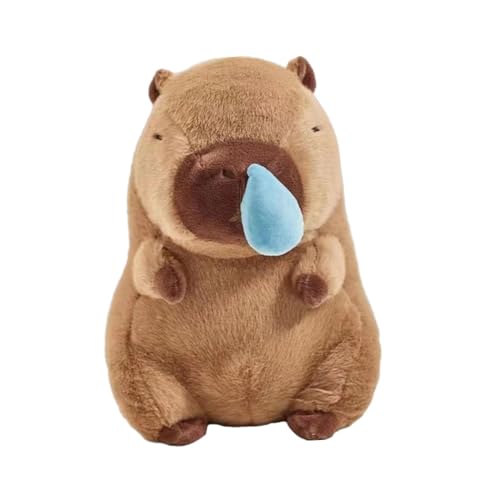 perfk Capybara-Stofftier, Capybara-Spielzeug, Tierpuppe mit ausziehbaren Rotzblasen, Kinderzimmer-Dekoration, niedliches Capybara-Stofftier, 30CM von perfk