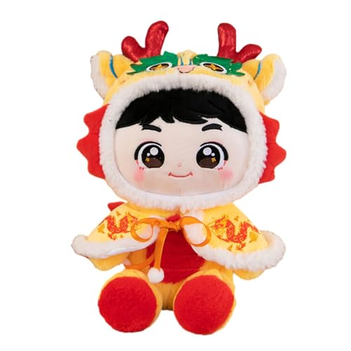 perfk Chinesische Neujahrs-Plüschfigur, Plüschtier, knuddelig, 2024 Neujahr des Drachen, für Feiertage, Geburtstagsfeiern, Hausversammlungen, Junge von perfk
