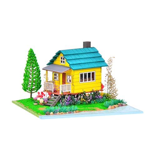 perfk DIY-Puppenhäuser mit Möbeln, handgefertigt, kleines Haus, Spielzeug, Ornamente, Sammlung, Kunsthandwerk, Lernspielzeug, 3D-Puzzle für Jungen und von perfk