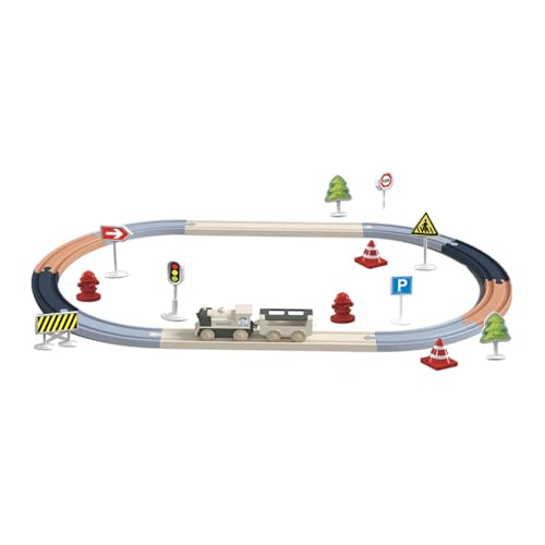 perfk Eisenbahngleis-Spielset, elektrische Züge, Spielzeug zum Bauen von Eisenbahnwaggons, Lernspielzeug für Vorschulkinder, für Familienspiele, 30 von perfk