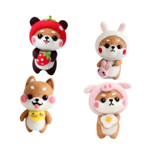 perfk Filz-Kit Filz-Handwerk-Projekt mit Anleitung Tierpuppe Filzset Selber Wollfilz Material für Erwachsene Geburtstags Geschenke, 4 Stück perfk Filz-Kit Filz-Handwerk-Projekt mit Anleitung Tierpuppe Filzset Selber Wollfilz Material für Erwachsene Geburtstags Geschenke, 4 Stück von perfk