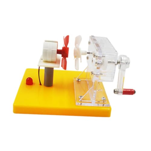 perfk Handkurbel Windkraft Generierung Windergieumwandlung Unterricht Requisiten Glühbirnenwissenschaftsexperimente für Labor Kinderlehrer, 12cmx11cmx82cm von perfk