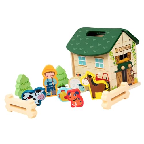 perfk Hölzernes Miniatur-Puzzlehaus, Szene, kleines Haus, tragbar, für Kinder, Konstruktionsspielzeug, Puppenhaus, Miniaturhaus für Erwachsene und Mädchen von perfk