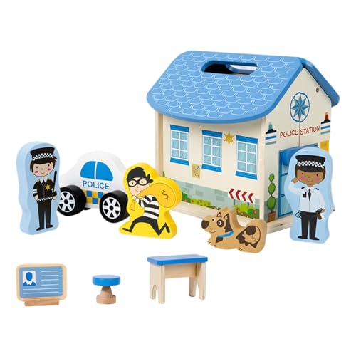 perfk Hölzernes Miniatur-Puzzlehaus, Szene, kleines Haus, tragbar, für Kinder, Konstruktionsspielzeug, Puppenhaus, Miniaturhaus für Erwachsene und Mädchen von perfk