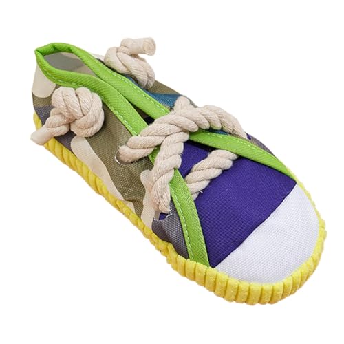 perfk Hundekauspielzeug Welpen Welpenreinigung Multifunktionale Übung Heimtierbedarf Unzerstörbar Lustiges Schuhgeräusch Spielzeug Schlepper, Yellow von perfk