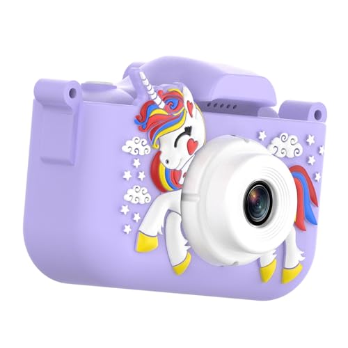 perfk Kinder-Digitalkamera 1080P, Kleinkindkamera mit Video, tragbar, multifunktional, langlebig, Neuheitsgeschenke für die Weihnachtsferien, violett von perfk