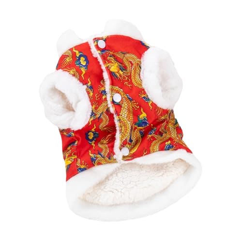 perfk Knotenknöpfe, Hundekleidung, Tang-Anzug im chinesischen Stil, Hundekostüm, Neujahr, Hundedrachen-Robe, Kostüm für Hunde, Katzen, Feier, XL perfk Knotenknöpfe, Hundekleidung, Tang-Anzug im chinesischen Stil, Hundekostüm, Neujahr, Hundedrachen-Robe, Kostüm für Hunde, Katzen, Feier, XL von perfk