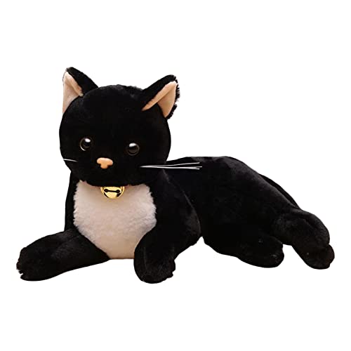 perfk Kuschelige Plüschkatze, weiche Plüschfigur, handgefertigtes Kuscheltier, Plüsch-Katzenspielzeug für Schlafenszeit, Freund, Kinder, Partybevorzugung, Schwarz 29cm perfk Kuschelige Plüschkatze, weiche Plüschfigur, handgefertigtes Kuscheltier, Plüsch-Katzenspielzeug für Schlafenszeit, Freund, Kinder, Partybevorzugung, Schwarz 29cm von perfk