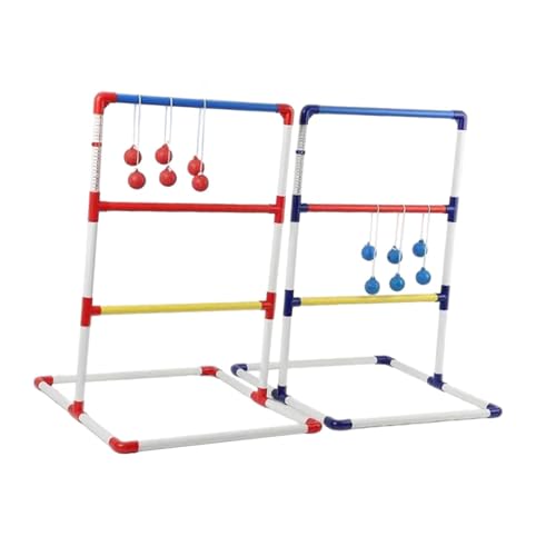 perfk Leiterballspiel-Set, Golf-Spaß im Hinterhof für Kinder, robuste Geschenkidee für den Rasen auf der Terrasse, einfach zu montierendes Golf-Wurfset, 2 Leiter perfk Leiterballspiel-Set, Golf-Spaß im Hinterhof für Kinder, robuste Geschenkidee für den Rasen auf der Terrasse, einfach zu montierendes Golf-Wurfset, 2 Leiter von perfk