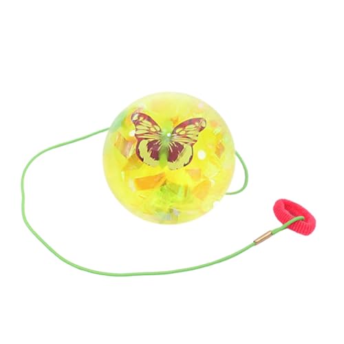 perfk Leuchtender Hüpfball, Gummispielzeugball mit Seil, Blinkender weicher Ball für Geburtstagspartys, Stil D von perfk