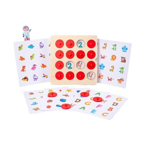 perfk Memory-Spiel, Montessori-Spielzeug, lustiges Brettspiel, kognitive Entwicklung, hölzernes Memory-Schachspiel, passendes Spiel für Geschenke, Boden von perfk