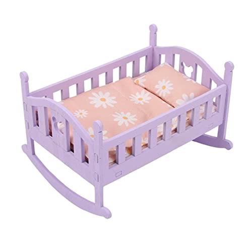 perfk Modisches Puppenbett Möbelset mit Steppdecke, Kissen Und für 16 cm von perfk