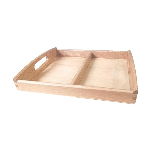 perfk Montessori-Sortiertablett aus Holz, Sandkasten, 2 Abschnitte, Lehrmittel, frühes Lernen, Ressourcen für die Kartendarstellung, frühes Lernen, Kinder, von perfk