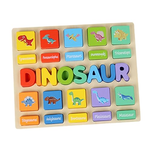 perfk Montessori-Spielzeug, Puzzlespiel, passende Blöcke, Sortier- und Stapelspiel, kognitives Zuordnungsspiel für den Heimgebrauch, Garten, Schlafzimmer, Dinosaurier von perfk