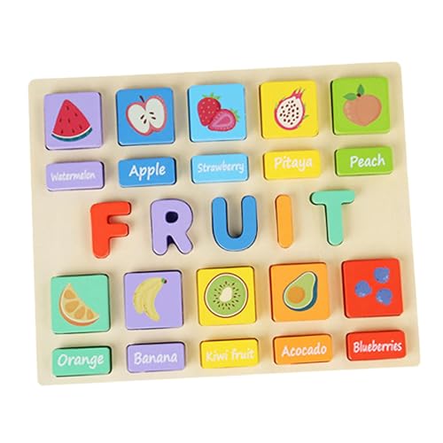 perfk Montessori-Spielzeug, Puzzlespiel, passende Blöcke, Sortier- und Stapelspiel, kognitives Zuordnungsspiel für den Heimgebrauch, Garten, Schlafzimmer, Obst von perfk