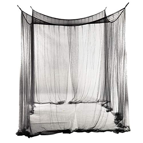 perfk Moskitonetz für Bett 4 Ecken Mit Mesh Canopy Schlafzimmer Dekor Für, Schwarz, 210x190x24cm perfk Moskitonetz für Bett 4 Ecken Mit Mesh Canopy Schlafzimmer Dekor Für, Schwarz, 210x190x24cm von perfk