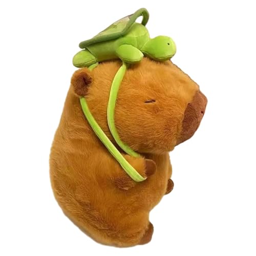 perfk Niedliche Plüsch-Capybara-Figur, niedliches Plüsch-Puppenspielzeug, handgefertigte Filmfigur für Heimdekoration, Party, Gastgeschenke, Schlafenszeit, mit Tasche von perfk