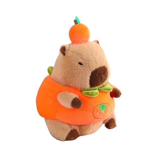 perfk Plüsch-Capybara-Capybara-Figur, 30 cm, Cartoon, Bequeme Capybara-Puppe, gefülltes Capybara-Spielzeug für Erwachsene, Kinder, Familie, Teenager, Persimmon von perfk