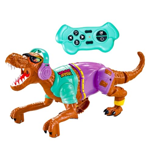 perfk RC Walking Dino, elektrisches Dino-Roboterspielzeug, interaktives Spielzeug mit Musik, ferngesteuertes Dinosaurierspielzeug, RC-Dinosaurier für Jungen von perfk