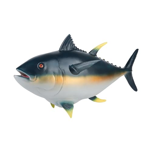 perfk Realistisches Fisch-Tierfiguren-Modell, Simulations-Thunfisch-Modell, Kinderspieltierfiguren für Jungen und Mädchen, Gelb von perfk