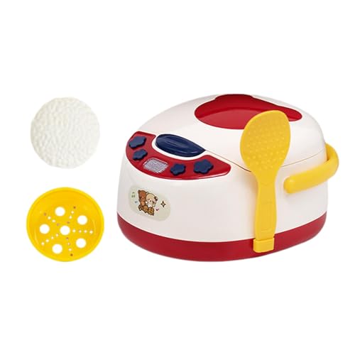 perfk Reiskocher-Spielzeug, Küchenspielset-Spielzeug, Kochgeräte, pädagogisches Kindheitsspielzeug für Mädchen und Jungen, Rot von perfk