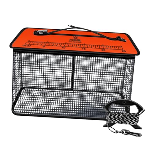 perfk Schwimmender Angelkorb, Minnows-Eimer, Outdoor für lebende Fische, Ausrüstung mit rutschfestem Paracord, vielseitiger Angelkäfig, Orange 34 X20cmx28cm perfk Schwimmender Angelkorb, Minnows-Eimer, Outdoor für lebende Fische, Ausrüstung mit rutschfestem Paracord, vielseitiger Angelkäfig, Orange 34 X20cmx28cm von perfk
