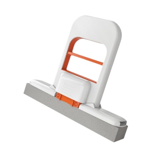 perfk Selbstdrückender Mini-Handwischer mit Schwammkopf, super saugfähig, für Küchentheken, Badezimmerspiegel, Mehrzweck, Weiß Orange von perfk