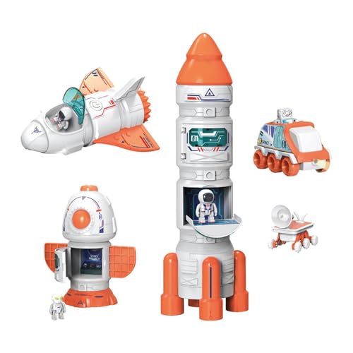 perfk Space-Shuttle-Raketenspielzeug, DIY-Bausätze, Weltraum-Abenteuerspielzeug, wissenschaftliches Lernspielzeug für Kinder ab 3 Jahren von perfk
