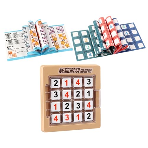 perfk Sudoku-Puzzle, Denksport-Spiel, pädagogisches Farbsortier-Sudoku-Spielbrett, Denksport-Spielzeug für Aktivitäten, soziale Fähigkeiten, Gelb von perfk