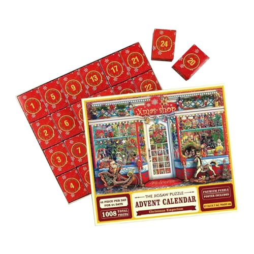 perfk Weihnachts-Familienferien-Puzzle, 24 Puzzle-Boxen, 1008 Teile Puzzle für die Heimdekoration für Erwachsene, Stil b von perfk