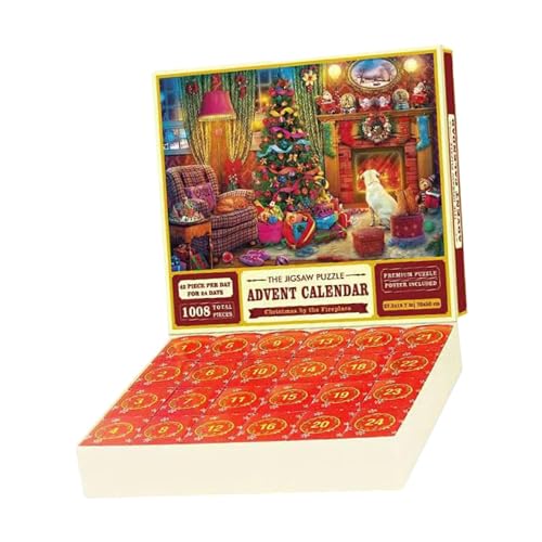 perfk Weihnachts-Familienferien-Puzzle, 24 Puzzle-Boxen, 1008 Teile Puzzle für die Heimdekoration für Erwachsene, Stil c von perfk