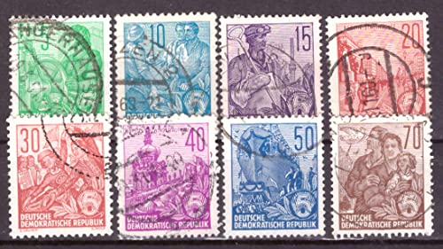 philaseum Briefmarken DDR 1958-1960, Mi.Nr. 577B-580B, 582B-585B, Fünfjahresplan VI (Gezähnt 14), Gestempelt (Mi. 4 EUR) von philaseum