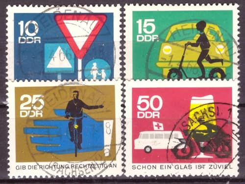 philaseum Briefmarken DDR 1966, Mi. Nr. 1169-1172, Sicherheit im Straßenverkehr (I), Gestempelt (Mi. 2,50 EUR) von philaseum