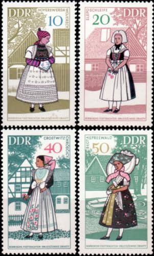philaseum Briefmarken DDR 1968, Mi. Nr. MiNr. 1353-1356, Volkstrachten (III), Postfrisch von philaseum