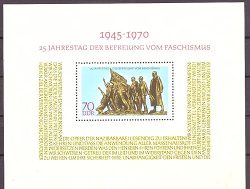 philaseum Briefmarken DDR 1970, Mi.Nr. Block 32, 25. Jahrestag der Befreiung vom Faschismus. Postfrisch philaseum Briefmarken DDR 1970, Mi.Nr. Block 32, 25. Jahrestag der Befreiung vom Faschismus. Postfrisch von philaseum