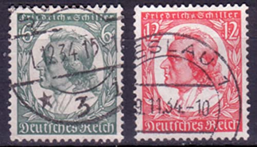 philaseum Briefmarken Deutsches Reich 1934, Mi.Nr.554-555, Schiller, Gestempelt philaseum Briefmarken Deutsches Reich 1934, Mi.Nr.554-555, Schiller, Gestempelt von philaseum