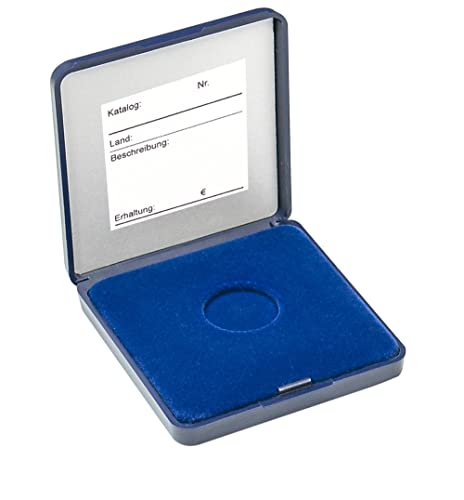 Lindner MÜNZ-ETUI MIT Blauer VELOURSEINLAGE FÜR MÜNZEN/MÜNZKAPSELN in 15 verschiedenen Größen zur Auswahl (-Ø 22 mm) von philaseum